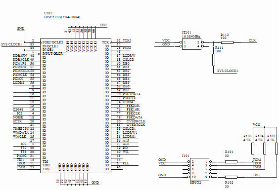 CPLD可編程模塊電路圖
