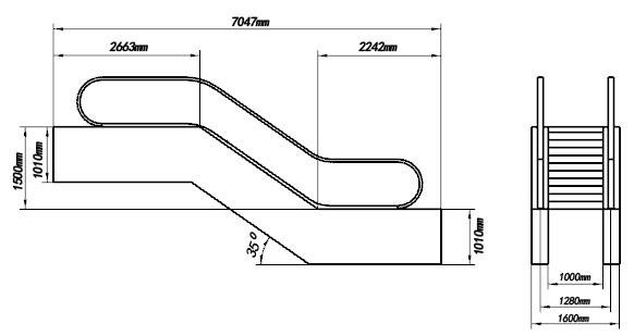 自動(dòng)扶梯實(shí)訓(xùn)裝置尺寸圖