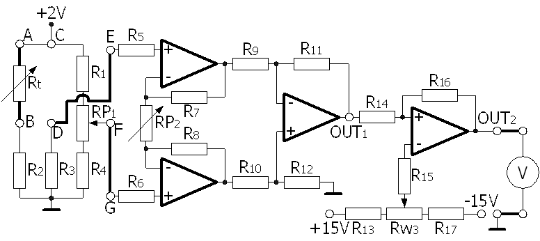鉑熱電阻溫度控制實(shí)驗(yàn)原理圖